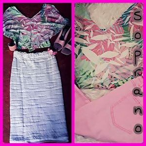 Flow top with a neon design